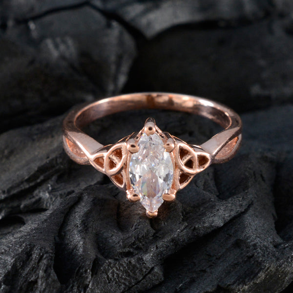White CZ Solitaire American Silver White Gemstone Delicate Claddagh Ring Jewelry