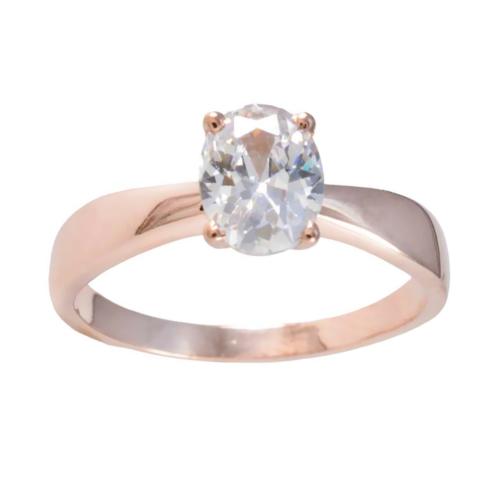 White CZ Solitaire Korean Silver White Gemstones Whisper thin Trendy Ring Jewelry