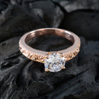 White CZ Solitaire American Sterling Silver White Gems Whisper thin Graceful Ring Jewelry