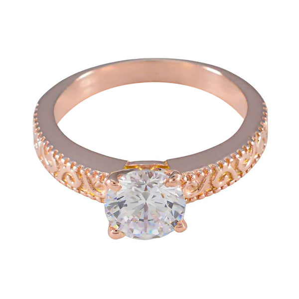 White CZ Solitaire American Sterling Silver White Gems Whisper thin Graceful Ring Jewelry