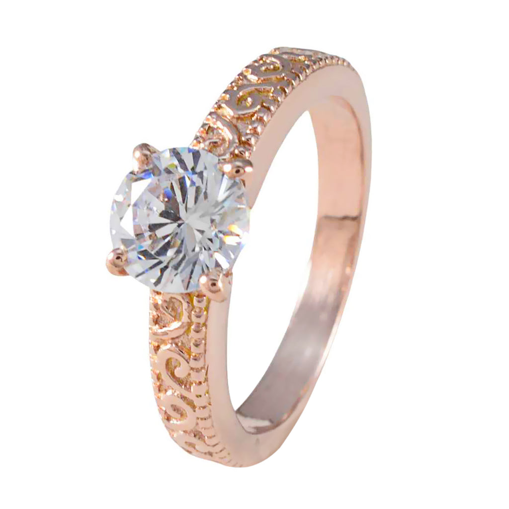 White CZ Solitaire American Sterling Silver White Gems Whisper thin Graceful Ring Jewelry