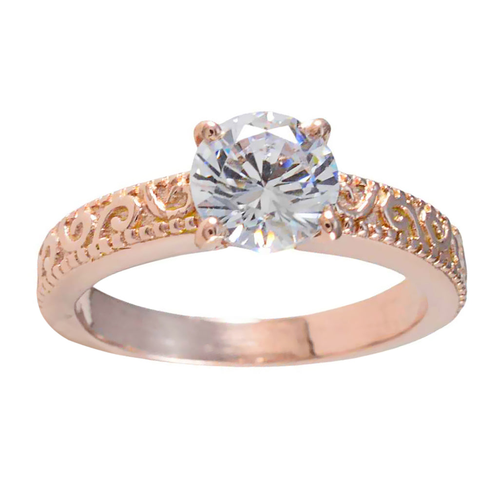 White CZ Solitaire American Sterling Silver White Gems Whisper thin Graceful Ring Jewelry