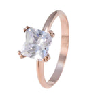 Cubic zirconia CZ Solitaire Korean 925 Silver White Gems Whisper thin valentine Ring Jewellery