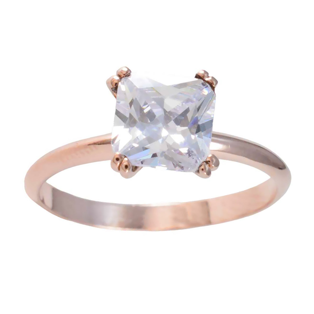 Cubic zirconia CZ Solitaire Korean 925 Silver White Gems Whisper thin valentine Ring Jewellery