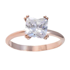 Cubic zirconia CZ Solitaire Korean 925 Silver White Gems Whisper thin valentine Ring Jewellery