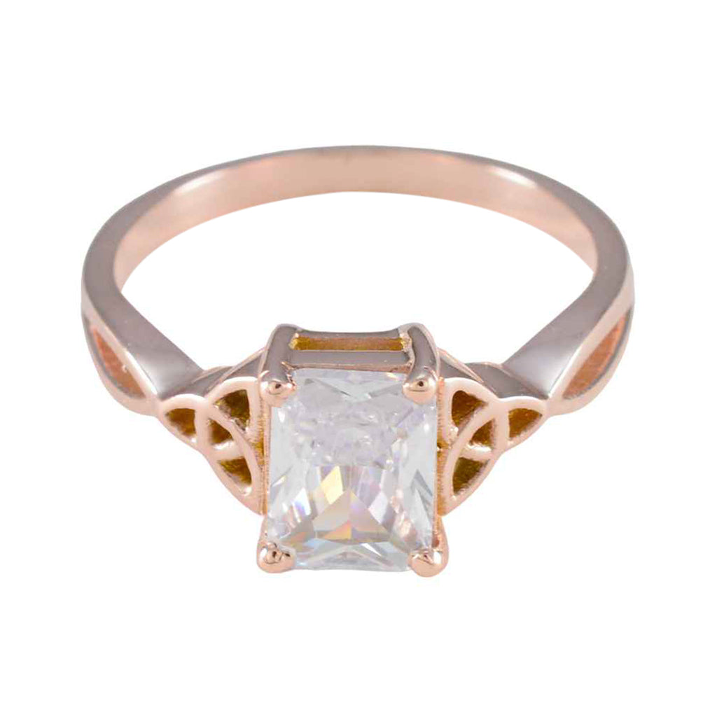 White CZ Solitaire Korean 925 Silver White Gems Delicate Fairytale Ring Jewelry