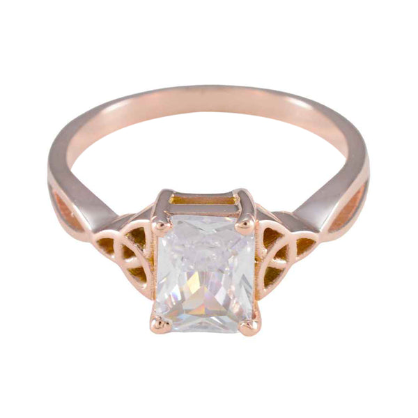 White CZ Solitaire Korean 925 Silver White Gems Delicate Fairytale Ring Jewelry