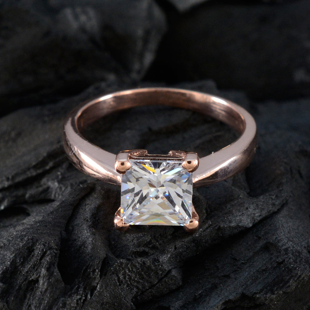 White CZ Solitaire Latin American 92.5 Silver White Gemstone Delicate Luxurious Ring Jewellery