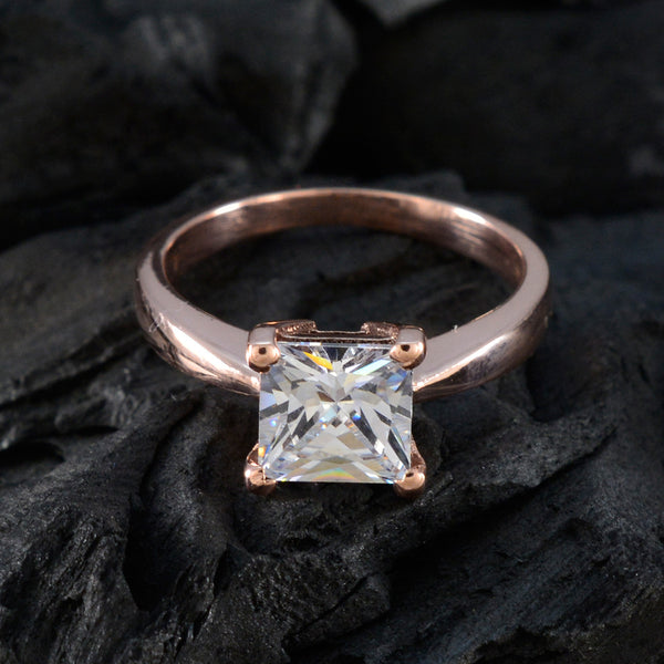 White CZ Solitaire Latin American 92.5 Silver White Gemstone Delicate Luxurious Ring Jewellery