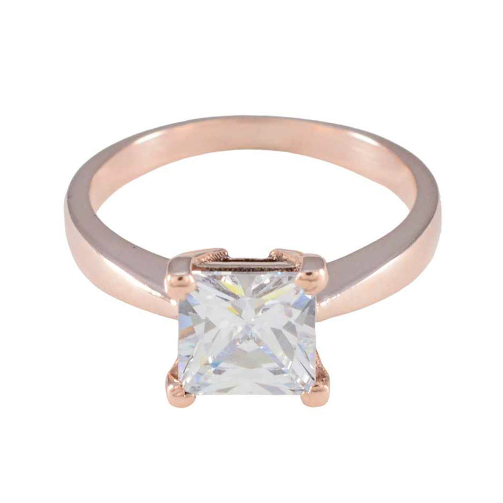 White CZ Solitaire Latin American 92.5 Silver White Gemstone Delicate Luxurious Ring Jewellery