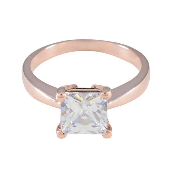 White CZ Solitaire Latin American 92.5 Silver White Gemstone Delicate Luxurious Ring Jewellery