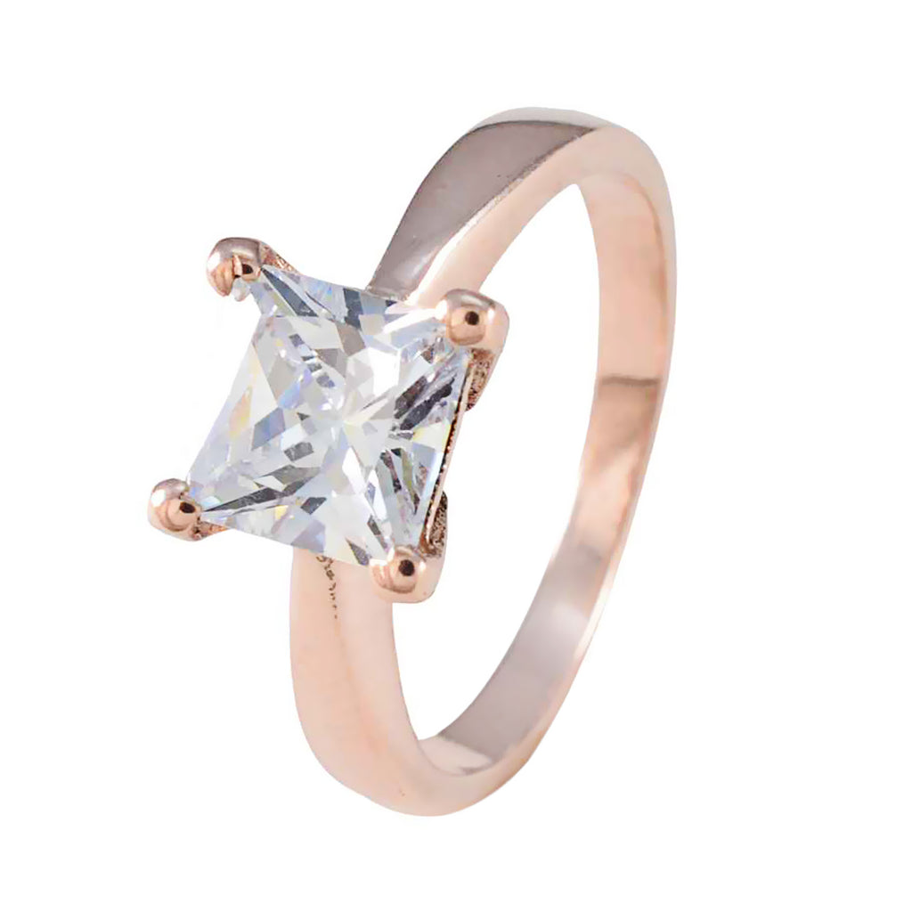 White CZ Solitaire Latin American 92.5 Silver White Gemstone Delicate Luxurious Ring Jewellery