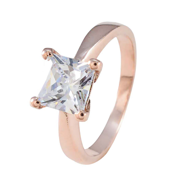 White CZ Solitaire Latin American 92.5 Silver White Gemstone Delicate Luxurious Ring Jewellery