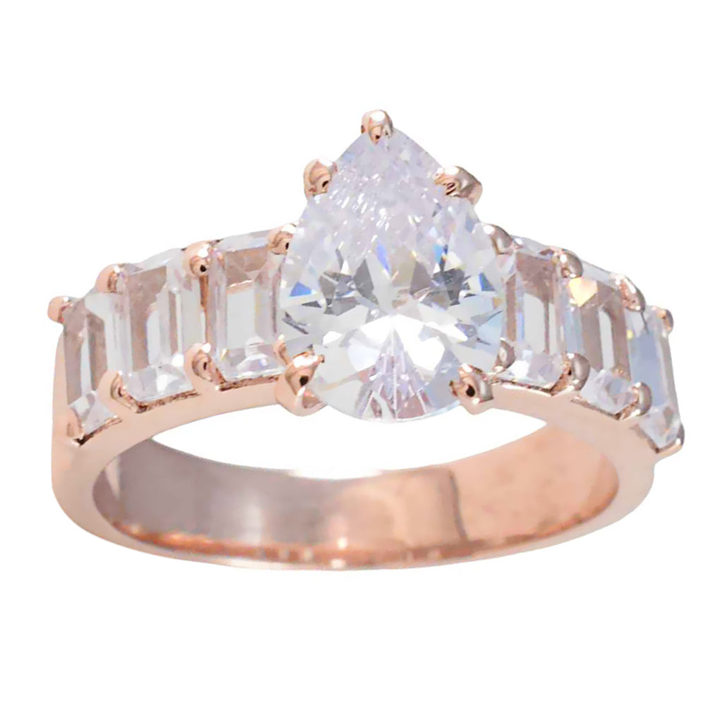 White CZ Hepta Indian 925 Sterling Silver White Gemstones Slim Love Ring Jewelry
