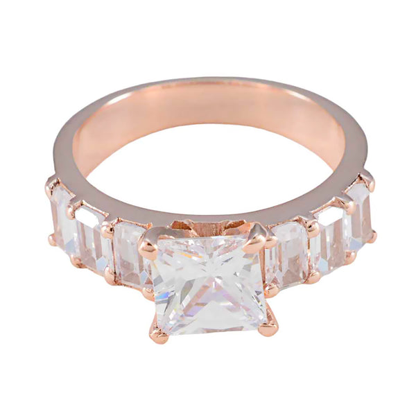 White CZ Hepta Korean Sterling Silver White Gemstone Slim wedding Ring Jewelry