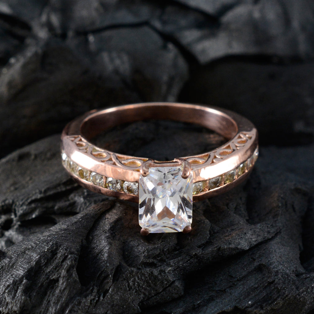 White CZ multiple American Silver White Gemstones Slim valentine Ring Jewellery