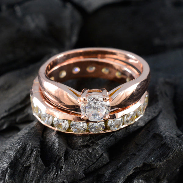 White CZ multiple Latin American 925 Silver White Gemstone Minimal Engagement Ring Jewellery