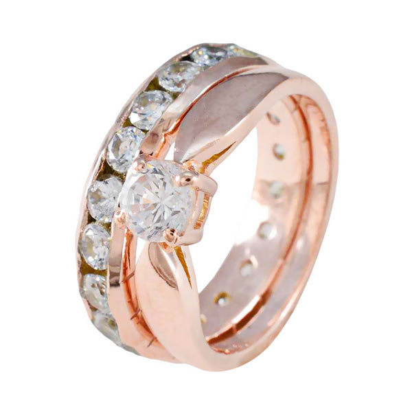 White CZ multiple Latin American 925 Silver White Gemstone Minimal Engagement Ring Jewellery