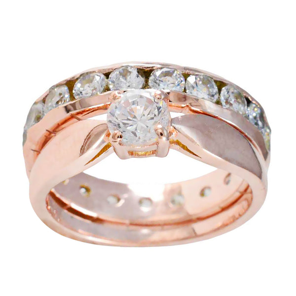 White CZ multiple Latin American 925 Silver White Gemstone Minimal Engagement Ring Jewellery