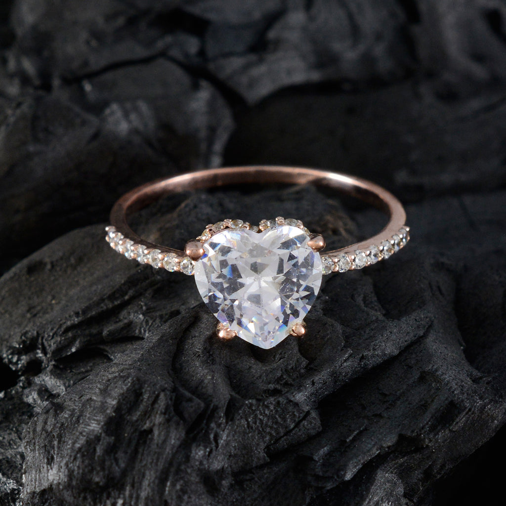 White CZ Halo Indian Silver White Gemstones Whisper thin Heart Ring Jewelry
