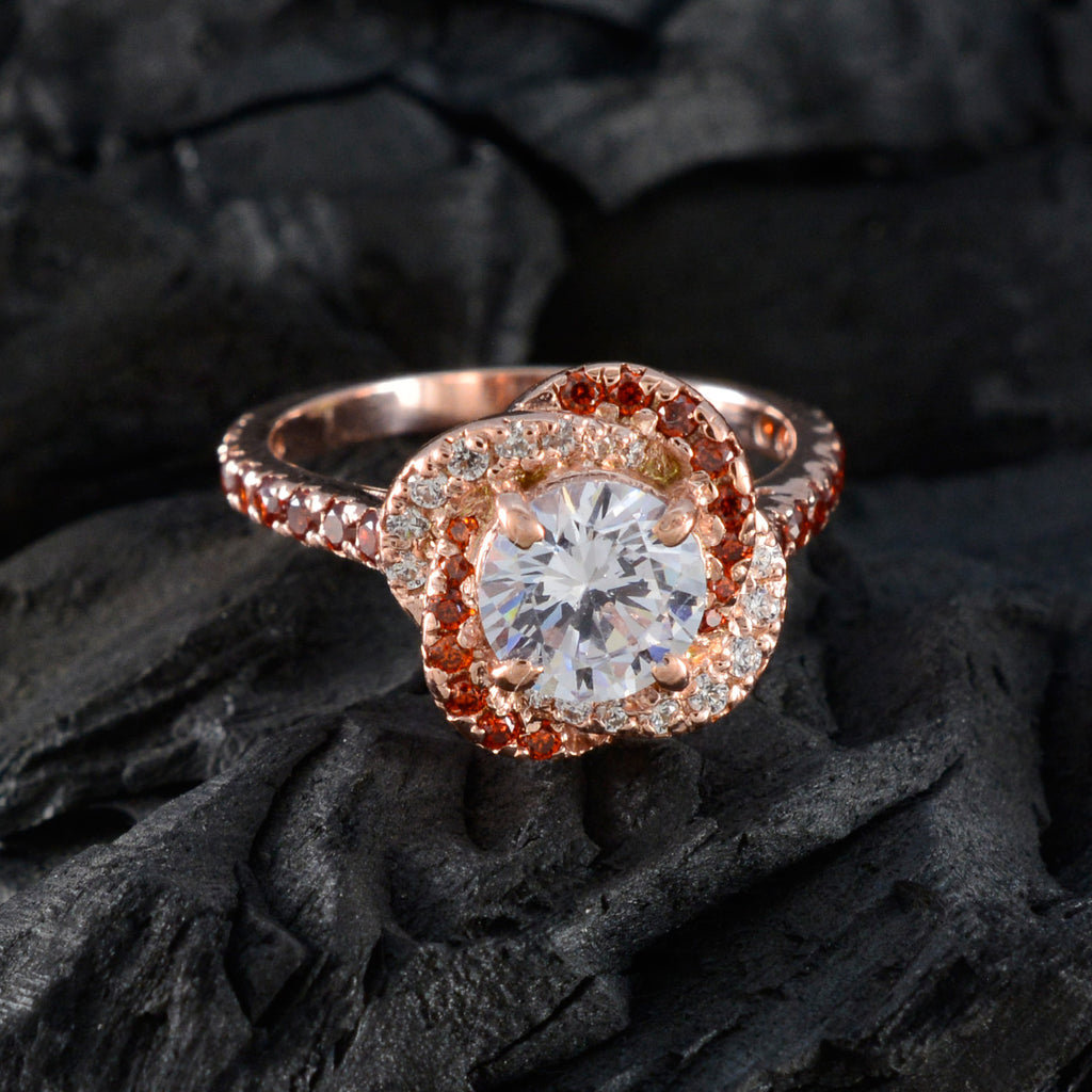 White CZ Halo Indian Silver White Gemstone Whisper thin propsel Ring Jewelry
