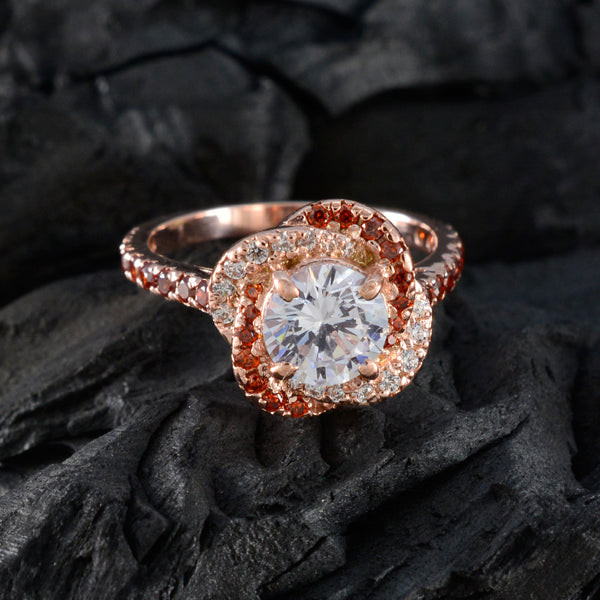 White CZ Halo Indian Silver White Gemstone Whisper thin propsel Ring Jewelry