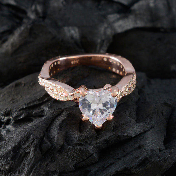 White CZ Halo Latin American 925 Sterling Silver White Gemstones Slim Heart Ring Jewellery