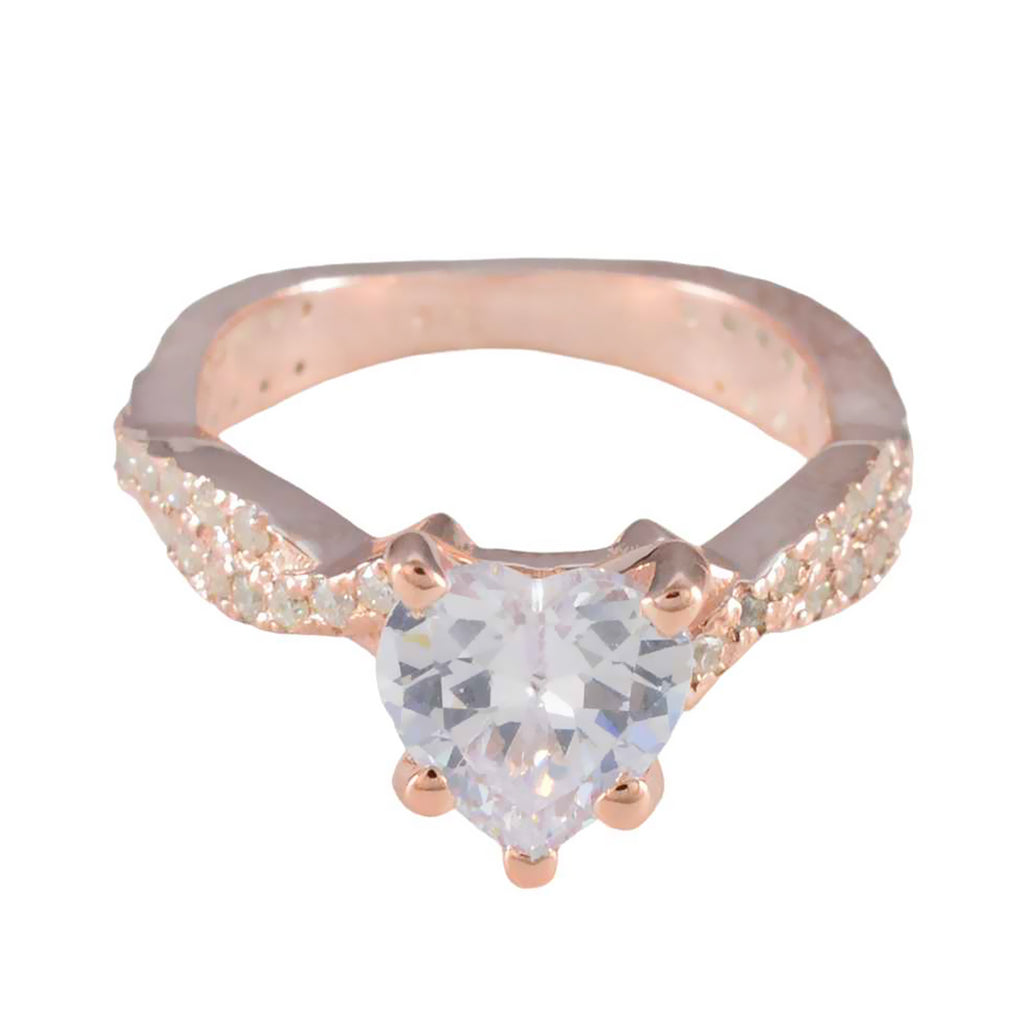 White CZ Halo Latin American 925 Sterling Silver White Gemstones Slim Heart Ring Jewellery