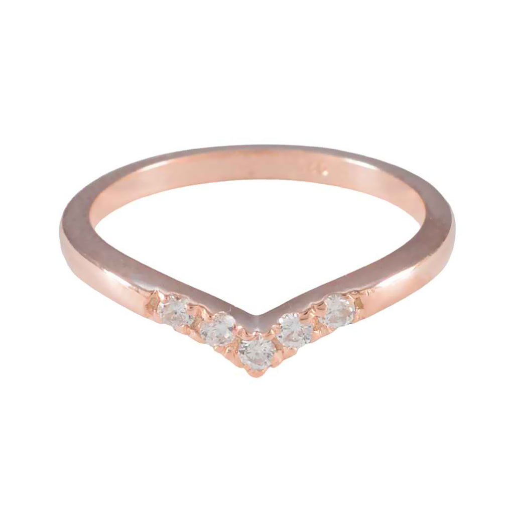 White CZ Penta Korean 925 Silver White Gemstones Minimalist Sophisticated Ring Jewelry