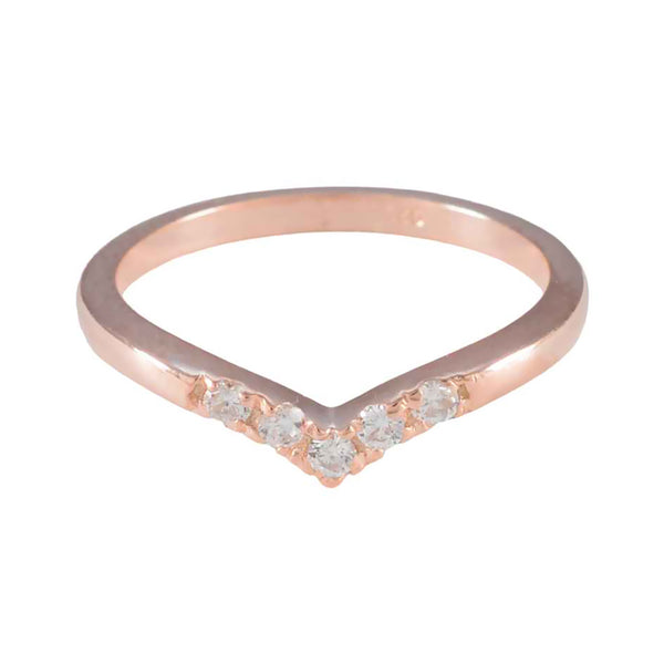 White CZ Penta Korean 925 Silver White Gemstones Minimalist Sophisticated Ring Jewelry