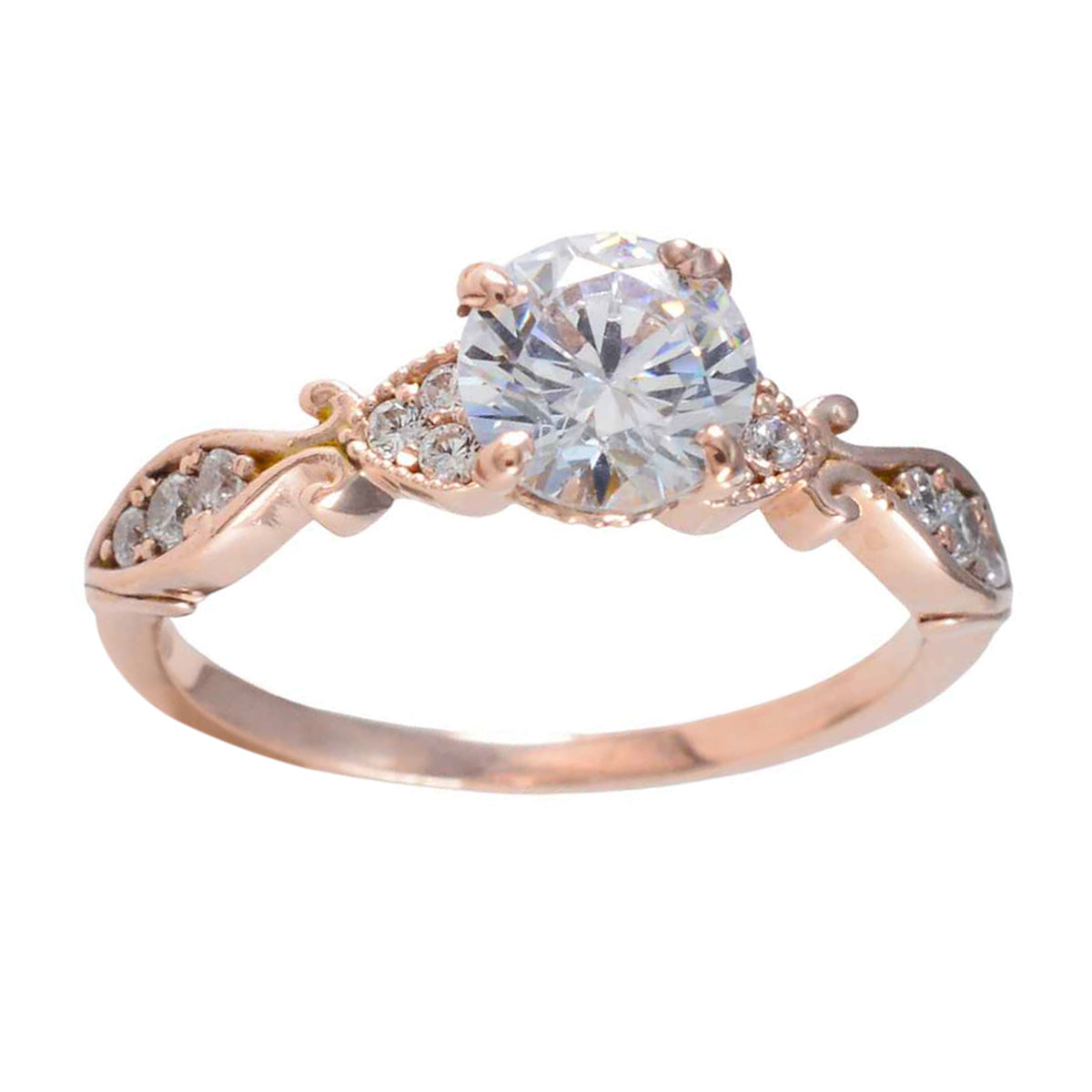 White CZ Halo American Sterling Silver White Gems Delicate Feminine Ring Jewellery