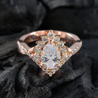 White CZ Halo Latin American Sterling Silver White Gemstone Whisper thin wedding Ring Jewellery