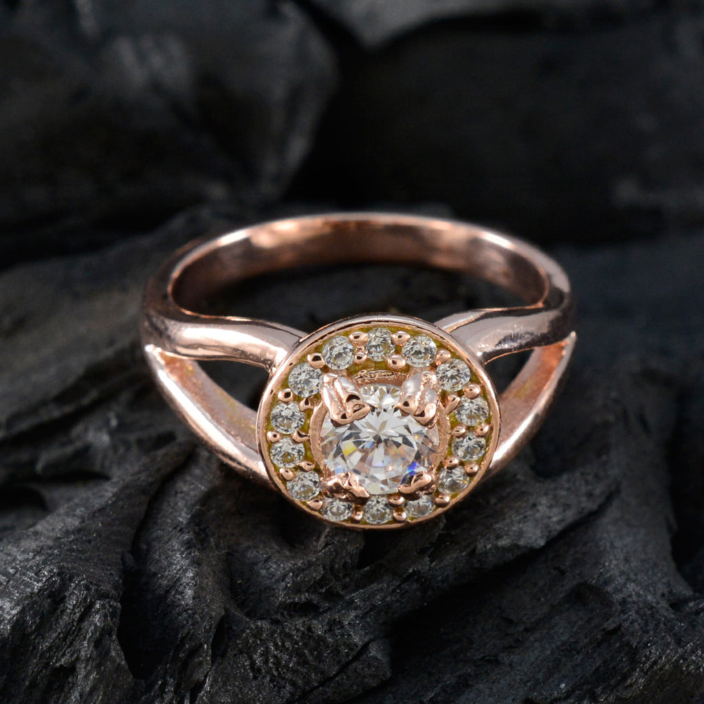 White CZ Halo Latin American Silver White Gemstones Whisper thin propsel Ring Jewellery