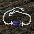 Amethyst Bastille Day Featherlight Purple 925 Silver Chain Bracelet