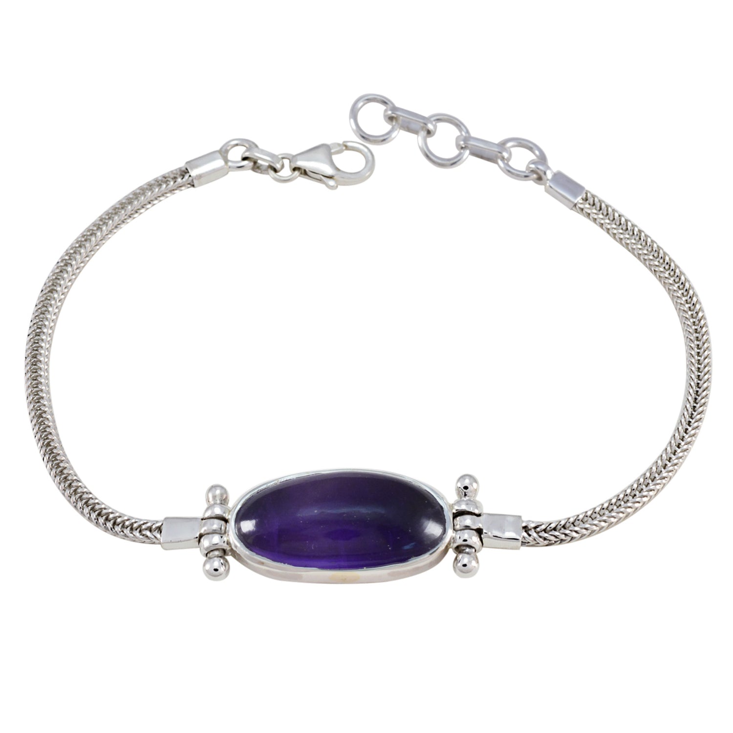 Amethyst Bastille Day Featherlight Purple 925 Silver Chain Bracelet Huvudsaklig produktbild