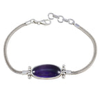 Amethyst Bastille Day Featherlight Purple 925 Silver Chain Bracelet