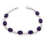 Amethyst Beginning of Autumn Tiny Purple Sterling Silver Links Bracelet