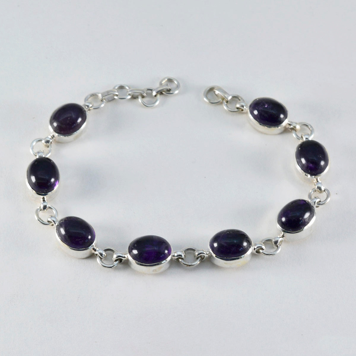 Amethyst Anfang des Herbstes Winziges lila Sterling Silber Glieder Armband Zweitbild