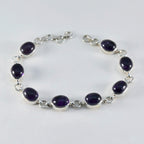 Amethyst Beginning of Autumn Tiny Purple Sterling Silver Links Bracelet