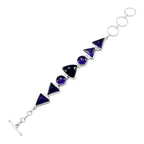 Amethyst Beginning of Hanukkah Mid-weight Purple 925 Silver Links Bracelet