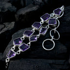 Amethyst Beginning of Oktoberfest Minimal Purple Silver Links Bracelet