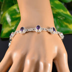 Amethyst Beginning of Winter Classic Purple Sterling Silver Links Bracelet