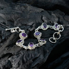 Amethyst Beginning of Winter Classic Purple Sterling Silver Links Bracelet