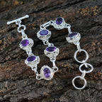 Amethyst Beginning of Winter Classic Purple Sterling Silver Links Bracelet