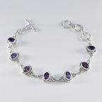 Amethyst Beginning of Winter Classic Purple Sterling Silver Links Bracelet