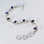 Amethyst Beginning of Winter Classic Purple Sterling Silver Links Bracelet