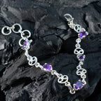 Amethyst Berlin Fashion Week Slim Purple 925 Silver Links Bracelet