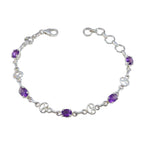 Amethyst Berlin Fashion Week Slim Purple 925 Silver Links Bracelet