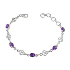 Amethyst Berlin Fashion Week Slim Purple 925 Silver Links Bracelet