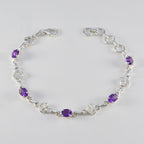 Amethyst Berlin Fashion Week Slim Purple 925 Silver Links Bracelet